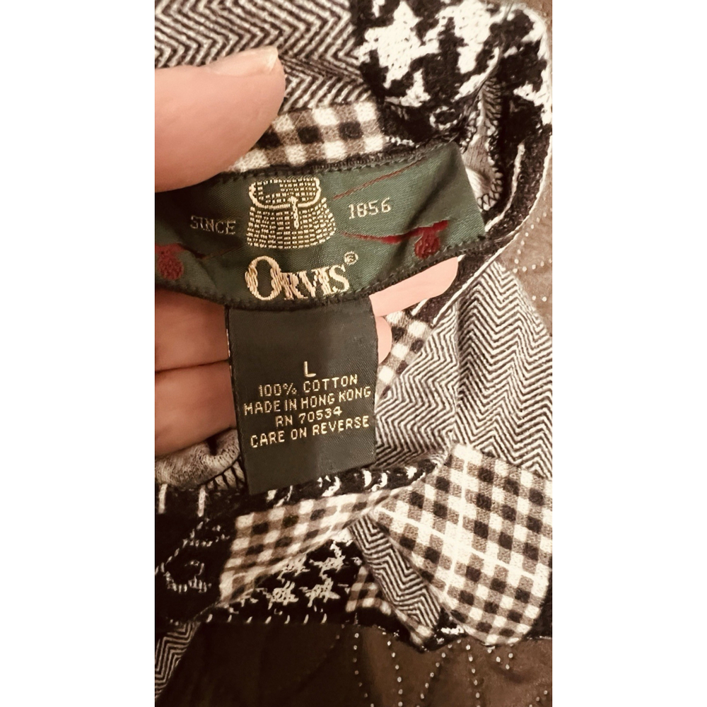 Orvis Vintage Madras Patchwork Mock Turtleneck‎ Top Womens Large Long Sleeve - Picture 11 of 13